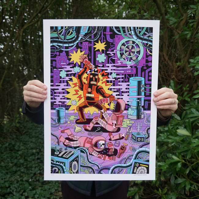 Robot Attack - A2 Archival print