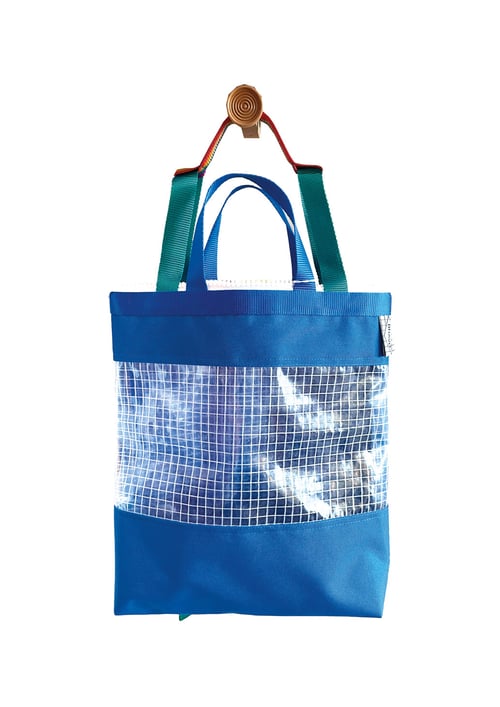 Image of Ghostbag format medium - bleu royal bretelles vertes
