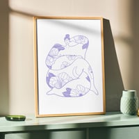 Image 1 of Illustration limitée A4 - Tatouée (violet)