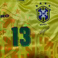 Image 4 of Brazil Home Shirt 1994 - 1996 (L) Zagallo 13 - SIGNED