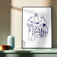 Image 1 of Illustration limitée A4 - Tatouée (bleu)