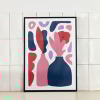 Image 1 of Illustration limitée A4 - Vases et fleurs
