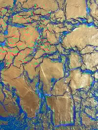 Image 2 of Golden Ocean Crackle Painting