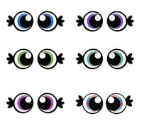 Image 1 of 3 Pairs of Felt Eyes with Eyelashes For Amigurumi