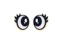 3 Pairs of Rainbow Felt Eyes with Eyelashes For Amigurumi
