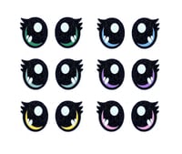 Image 1 of 6 Pairs of Glitter Felt Eyes With Eyelashes For Amigurumi