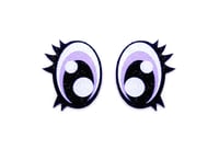 6 Pairs of Lavender Glitter Oval Felt Eyes with Eyelashes For Amigurumi