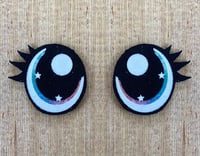 6 Pairs of Pink and Blue Shimmery Felt Eyes with Eyelashes For Amigurumi