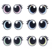 6 Pairs of Felt Eyes with Eyelashes For Amigurumi
