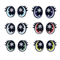 6 Pairs of Snowflake Glitter Felt Eyes With Eyelashes For Amigurumi