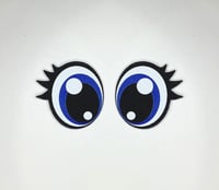 6 Pairs of Blue Glitter Felt Eyes For Amigurumi