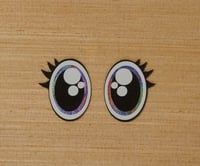 6 Pairs of Oval Rainbow Glitter Kawaii Felt Eyes with Eyelashes For Amigurumi