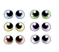 Image 1 of 6 Pairs of Round Teal Glitter Felt Eyes For Amigurumi