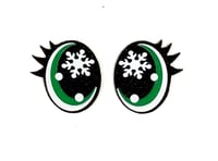 Image 2 of 6 Pairs of Glitter Snowflake Felt Eyes, With Eyelashes For Amigurumi