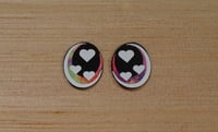 6 Pairs of Oval Tye Dye Glitter Felt Eyes For Amigurumi