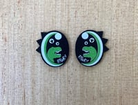 6 Pairs of Green Dinosaur Felt Eyes with Eyelashes For Amigurumi