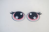 6 Pairs of Pink Glitter Felt Eyes with Eyelashes For Amigurumi