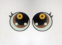 6 Pairs of Brown Sunflower Glitter Felt Eyes For Amigurumi