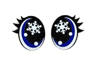 Image 4 of 6 Pairs of Glitter Snowflake Felt Eyes, With Eyelashes For Amigurumi