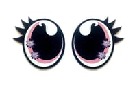 Image 2 of 6 Pairs of Flower Felt Eyes with Eyelashes For Amigurumi