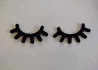 6 Pairs of Black Felt Eyelashes For Amigurumi