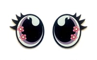 Image 3 of 6 Pairs of Flower Felt Eyes with Eyelashes For Amigurumi