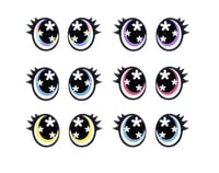 Image 1 of 6 Pairs of Glitter Flower Felt Eyes For Amigurumi