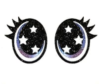 6 Pairs of Micro Galaxy Glitter Felt Eyes, With Eyelashes For Amigurumi