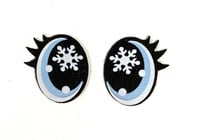 Image 6 of 6 Pairs of Glitter Snowflake Felt Eyes, With Eyelashes For Amigurumi