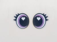 6 Pairs of Purple Felt Eyes with Eyelashes For Amigurumi
