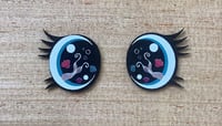 6 Pairs of Blue Mermaid Felt Eyes with Eyelashes For Amigurumi