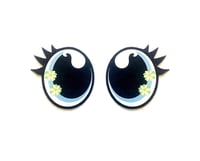 Image 4 of 6 Pairs of Flower Felt Eyes with Eyelashes For Amigurumi