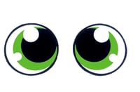 Image 6 of 6 Pairs of Round Teal Glitter Felt Eyes For Amigurumi