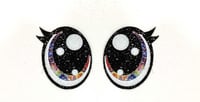 6 Pairs of Micro Tye Dye Glitter Felt Eyes with Eyelashes For Amigurumi