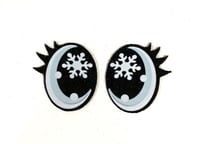 Image 7 of 6 Pairs of Glitter Snowflake Felt Eyes, With Eyelashes For Amigurumi