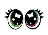 6 Pairs of Butterfly Rainbow Glitter Oval Felt Eyes with Eyelashes For Amigurumi