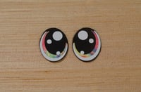 6 Pairs of Tye Dye Glitter Oval Felt Eyes For Amigurumi