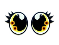 Image 5 of 6 Pairs of Flower Felt Eyes with Eyelashes For Amigurumi