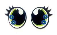 Image 6 of 6 Pairs of Flower Felt Eyes with Eyelashes For Amigurumi