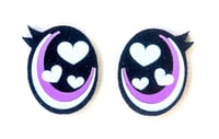 Image 4 of 6 Pairs of Oval Glitter Felt Eyes, With Eyelashes For Amigurumi