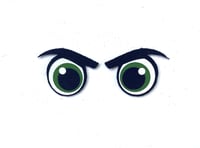 Image 2 of 6 Pairs of Green Angry Felt Eyes With Eyelashes For Amigurumi