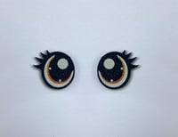 6 Pairs of Orange Glitter Felt Eyes with Eyelashes For Amigurumi