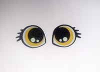 6 Pairs of Yellow Glitter Felt Eyes For Amigurumi