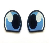 6 Pairs of Blue Felt Eyes with Eyelashes For Amigurumi