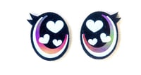 Image 6 of 6 Pairs of Oval Glitter Felt Eyes, With Eyelashes For Amigurumi