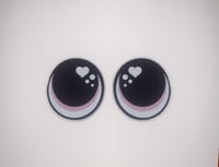 6 Pairs of Pink Glitter Round Felt Eyes For Amigurumi