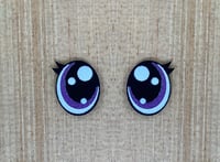 6 Pairs of Micro Purple Shimmer Oval Felt Eyes with Eyelashes For Amigurumi
