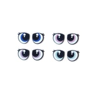 Image 1 of 6 Pairs of Glitter Oval Felt Eyes with Eyelashes For Amigurumi