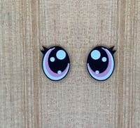 6 Pairs of Micro Pink Glitter Oval Felt Eyes with Eyelashes For Amigurumi