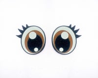 6 Pairs of Brown Glitter Felt Eyes For Amigurumi